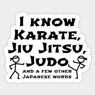 I Know Karate Sticker